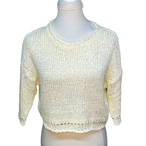 Love Riche Open Weave Crop Sweater